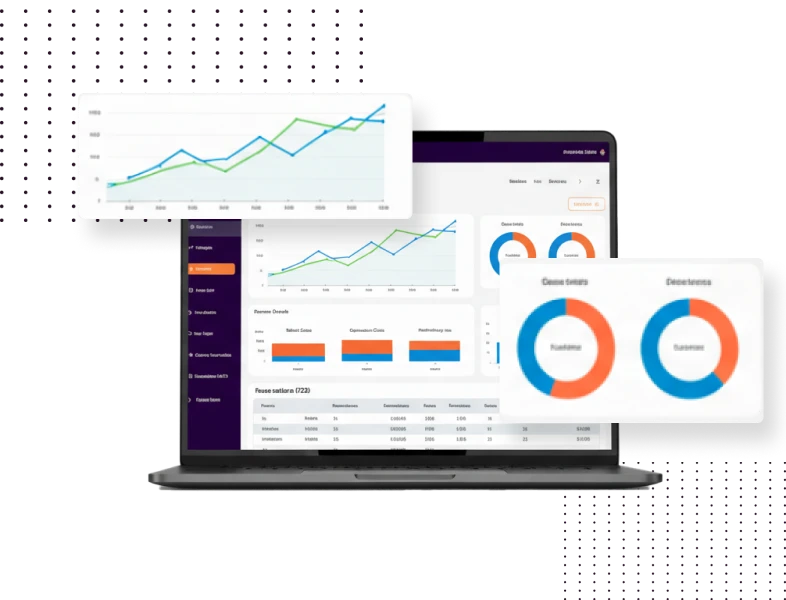 dashboard do sistema accordia com graficos e relatorios de orcamento